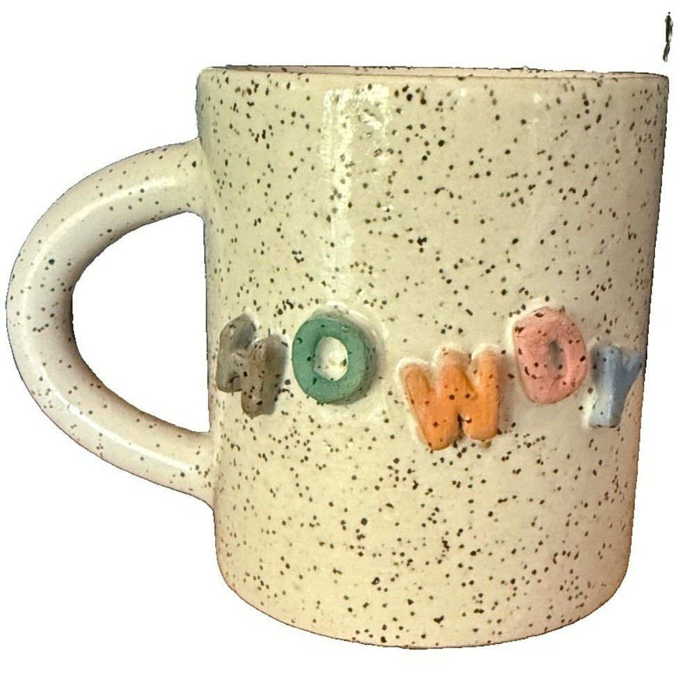 Tranquil Ceramics Howdy Mug Handcrafted Speckled Stoneware Colorful Pop Up
